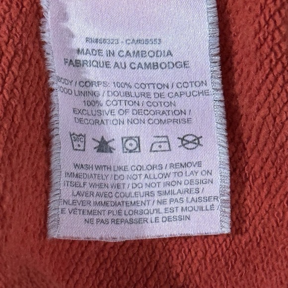 Nike Air Jordan Flight Fleece Pullover Hoodie Washed Lobster Red Men's Size XL - Picture 6 of 9